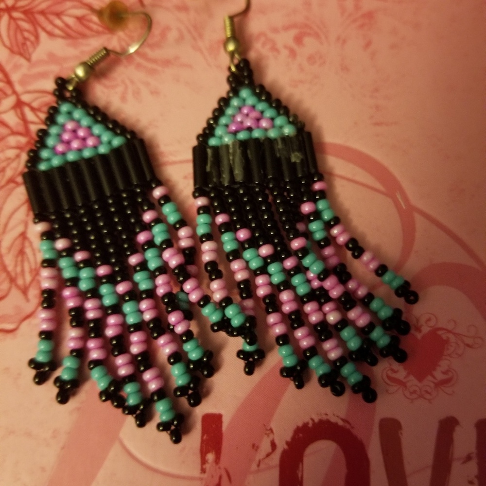 Hand beaded earrings
